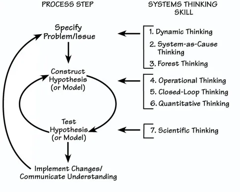 Systems thinking process and skills, courtesy of Systems Thinker.