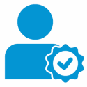 A graphical representation of a business worker who is ideal for a professional position