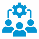 A graphical representation of a team of high quality professionals ready to address advanced challenges