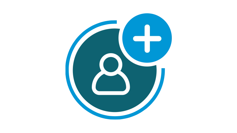 Icon of a person with a plus symbol, representing SRG Stillwater's Direct Hire service